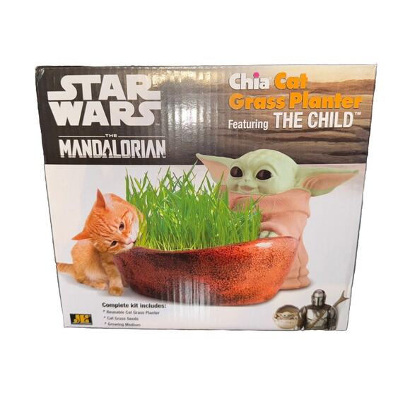 Star Wars GROGU The Child The Mandalorian Chia Pet Cat Grass Reusable Planter - Picture 1 of 9